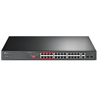 Коммутатор TP-LINK TL-SL1226P неуправляемый 24xLAN PoE+, 2xSFP/GbLAN