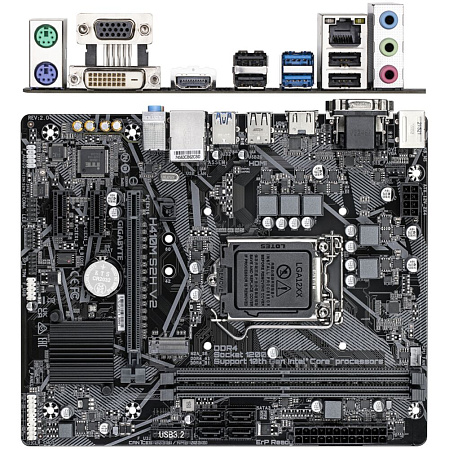 Материнская плата Gigabyte H410M S2H V2 2.1 Q470 Socket-1200 2xDDR4, 4xSATA3, 1xM.2, 1xPCI-E16x, 2xUSB3.2, D-Sub, DVI-D, HDMI, Glan, mATX