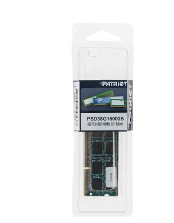 Модуль памяти SO-DIMM DDR3 8Gb PC12800 1600Mhz Patriot Memory (PSD38G16002S)