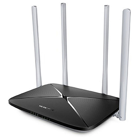 Беспроводной маршрутизатор Mercusys AC12, Wi-Fi 5 802.11ac 1167Мбит/с, 2.4+5ГГц, 4xLAN, 1xWAN чёрный