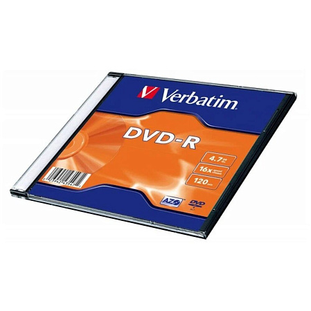 Оптический диск DVD-R диск Verbatim 4,7Gb 16x SlimBox