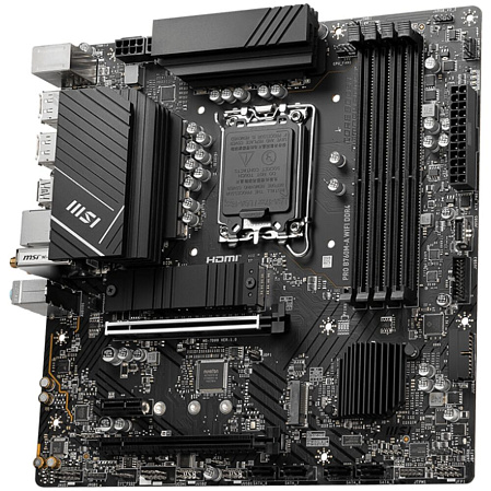 Материнская плата MSI Pro B760M-A WiFi DDR4 B760 Socket-1700 4xDDR4, 4xSATA3, RAID, 2xM.2, 2xPCI-E16x, 4xUSB3.2, 2xDP, 2xHDMI, WiFi, 2.5Glan, mATX