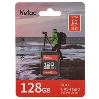 Карта памяти SecureDigital 128Gb Netac SDXC class 10 (NT02P600STN-128G-R)