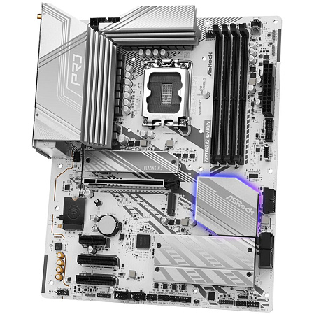 Материнская плата ASRock Z890 Pro RS WiFi White Z890 Soc-1851 4xDDR5, 4xSATA3, RAID, 4хM.2, 4xPCI-E16x, 3xUSB3.2, 2xUSB3.2 Type C, DP, HDMI, WiFi 2.5Glan, ATX