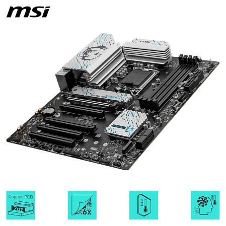 Материнская плата MSI B760 Gaming Plus WiFi DDR4 B760 Socket-1700 4xDDR4, 4xSATA3, RAID, 2xM.2, 5xPCI-E16x, 2xUSB3.2, 1xUSB3.2 Type C DP, HDMI, WiFi 2.5Glan, ATX