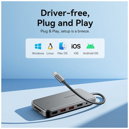 Док-станция Vention USB-C Universal Dock 9в1 TPYBB