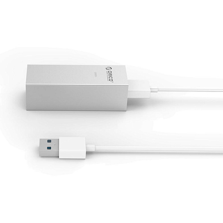 Адаптер USB3.0 - RJ45 (1Gbps) Orico ASL-U3 серебристый