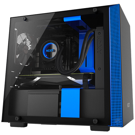 Корпус Mini-ITX Minitower NZXT H200 CA-H200B-BL Mini-ITX Black/Blue