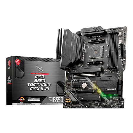 Материнская плата MSI MAG B550 Tomahawk Max WiFi B550 Socket AM4 4xDDR4, 6xSATA3, RAID, 2xM.2, 2xPCI-E16x, 3xUSB3.2, 1xUSB3.2 Type C, DP, HDMI, WiFi, 2.5Glan, ATX