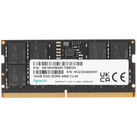 Модуль памяти SO-DIMM DDR5 16Gb PC32000 4800Mhz Apacer (FS.16G2A.PTH)