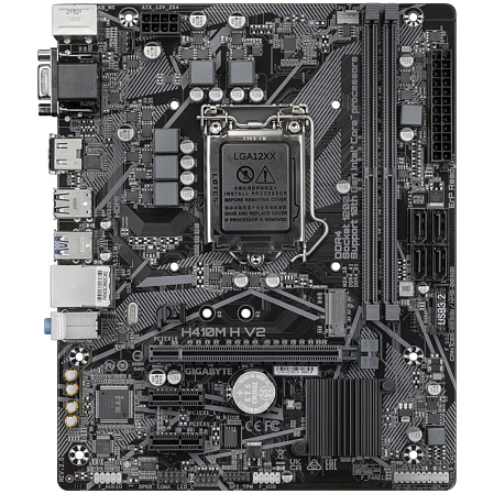 Материнская плата Gigabyte H410M H V2 2.1 Q470 Socket-1200 2xDDR4, 4xSATA3, 1xM.2, 1xPCI-E16x, 2xUSB3.2, D-Sub, HDMI, Glan, mATX