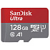 Карта памяти Micro SecureDigital 128Gb SanDisk Ultra microSDXC class 10 UHS-1 (SDSQUAB-128G-GN6MN)