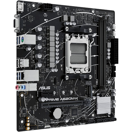 Материнская плата ASUS Prime A620M-K A620 Socket AM5 2xDDR5, 4xSATA3, 1xM.2, 1xPCI-E16x, 4xUSB3.2, D-Sub, HDMI, Glan, mATX