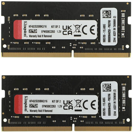 Модуль памяти SO-DIMM DDR4 16Gb (2x8Gb) PC25600 3200Mhz Kingston Fury Impact (KF432S20IBK2/16)