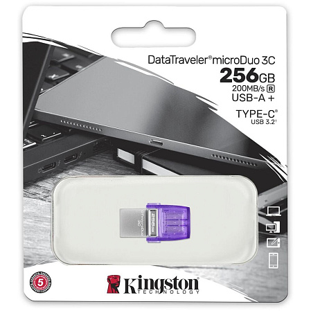USB Flash накопитель 256GB Kingston DataTraveler microDUO 3C G3  (DTDUO3CG3/256GB) USB 3.0