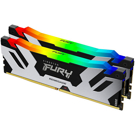 Модуль памяти DIMM 96Gb 2х48Gb DDR5 PC48000 6000MHz Kingston Fury Renegade RGB Silver (KF560C32RSAK2/96)