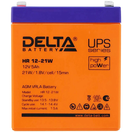 Батарея Delta HR 12-21W 12V 5Ah (Battery replacement APC rbc30, rbc43, rbc44, sybt2 90мм/101мм/70мм)