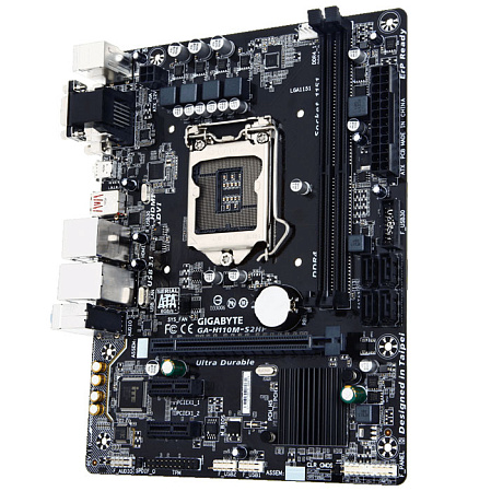Материнская плата Gigabyte GA-H110M-S2HP H110 Socket-1151 2xDDR4, 4xSATA3, 1xPCI-E16x, 2xUSB3.0, 1xUSB3.1, 1xUSB3.1 Type C, D-Sub, DVI, HDMI, Glan, mATX 