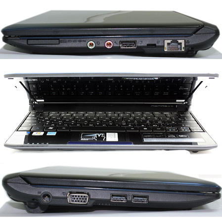 Нетбук Acer Aspire One AO532h-2Db Atom N450/1/250/10.1"HD/Win 7 Starter/black-blue (LU.SAL0D.283)