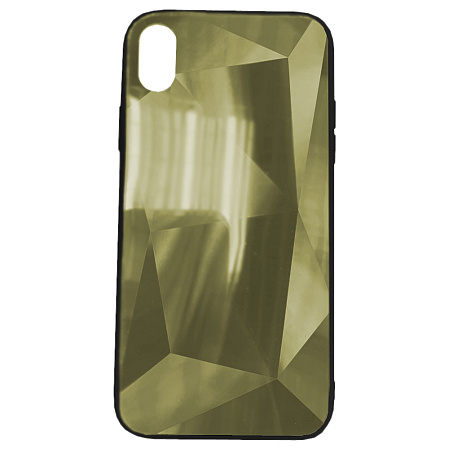 Чехол для Apple iPhone Xr Brosco Diamond, накладка, золотистый