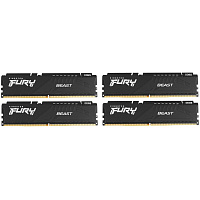 Модуль памяти DIMM 128Gb 4х32Gb DDR5 PC41600 5200MHz Kingston Fury Beast RGB Black (KF552C40BBAK4-128)