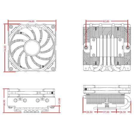 Охлаждение CPU Cooler for CPU ID-COOLING IS-40-XT Black S1155/1156/1150/1151/1200/1700/AM4/AM5