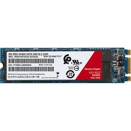 Внутренний SSD-накопитель 500Gb Western Digital Red (WDS500G1R0B) M.2 2280 SATA3  