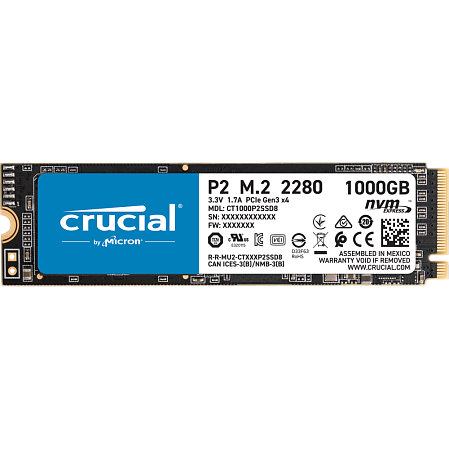 Внутренний SSD-накопитель 1000Gb Crucial P2 (CT1000P2SSD8) M.2 2280 PCIe NVMe 3.0 x4
