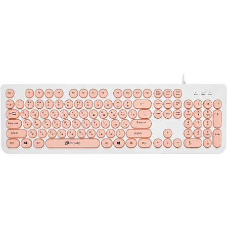 Клавиатура Oklick 400MR White/Rose slim Multimedia