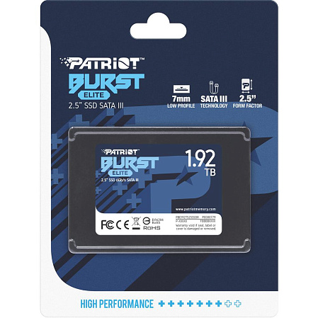 Внутренний SSD-накопитель 1920Gb Patriot Memory Burst Elite PBE192TS25SSDR SATA3 2.5"