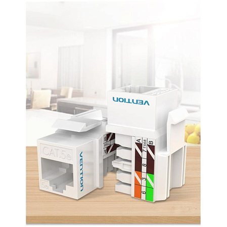Вставка Vention Keystone Jack Cat.5e UTP белый IPAW0