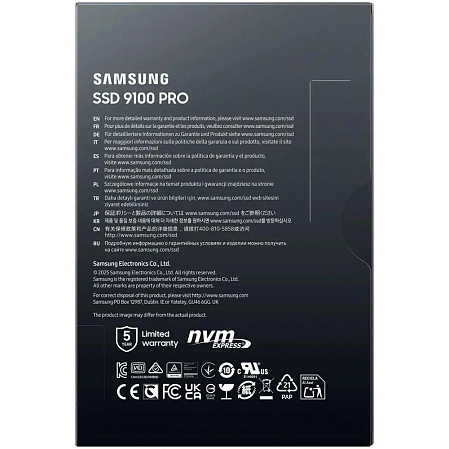 Внутренний SSD-накопитель 4000Gb Samsung 9100 Pro (MZ-VAP4T0BW) M.2 2280 PCI-E 5.0 x4