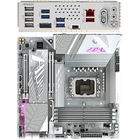 Материнская плата Gigabyte Z890M AORUS Elite WiFi7 Ice Z890 Soc-1851 4xDDR5, 4xSATA3, RAID, 3хM.2, 2xPCI-E16x, 5xUSB3.2, 1xUSB3.2 Type C, DP, WiFi, 2.5Glan, mATX