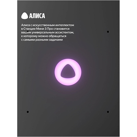 Умная колонка Яндекс Станция Мини 3 Про с голосовым помощником Алиса Zigbee Black