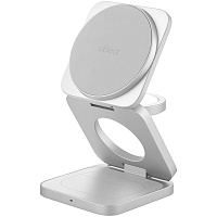 Беспроводная зарядная панель 3 в 1 Для IPhone, Apple Watch, Airpods uBear Balance Slim Qi2.2 35W Silver