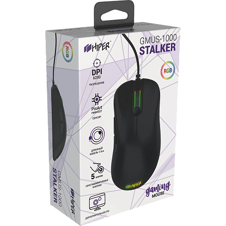 Мышь Hiper Stalker GMUS-1000 Black проводная