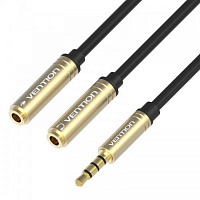 Переходник Audio/Mic 2x3.5 мм Jack (f) 4pin - 3.5 мм Jack (m) Vention BBCBY