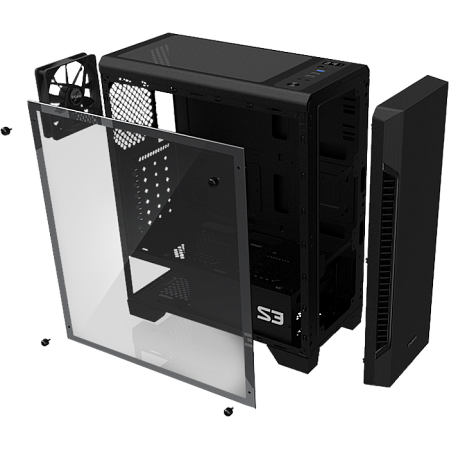 Корпус ATX Miditower Zalman S3 Black