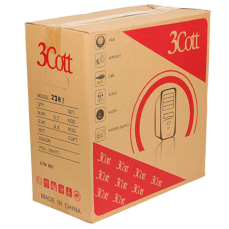 Корпус ATX Miditower 3Cott 2383 450W Black
