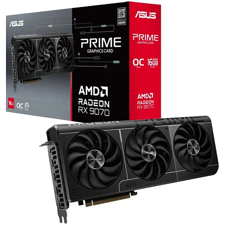 Видеокарта ASUS 16384Mb RX 9070 Prime OC Evo 16Gb (Prime-RX9070-O16G-Evo) 3xDP, 1xHDMI, Ret