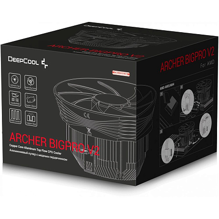 Охлаждение CPU Cooler for CPU Deepcool Archer BigPro V2 115x/1200/1700/1851/AM4/AM5 низкопрофильный