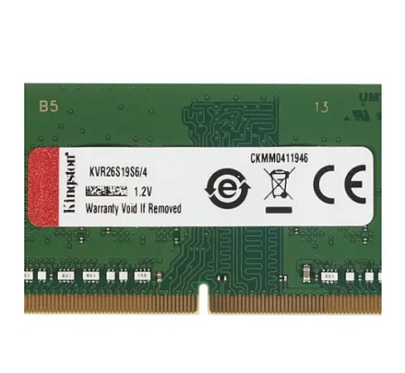 Модуль памяти SO-DIMM DDR4 4Gb PC21300 2666Mhz Kingston CL19 (KVR26S19S6/4)
