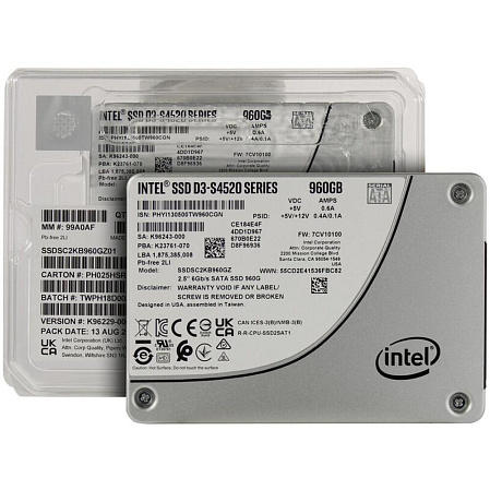 Внутренний SSD-накопитель 960Gb Intel SSDSC2KB960GZ01 SATA3 2.5" S4520-Series