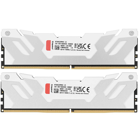 Модуль памяти DIMM 64Gb 2х32Gb DDR5 PC51200 6400MHz Kingston Fury Renegade White XMP (KF564C32RWK2-64)