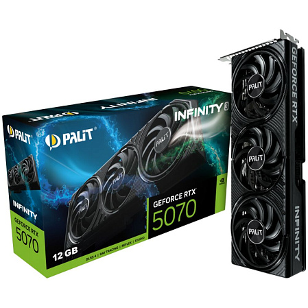 Видеокарта Palit GeForce RTX 5070 12288Mb, Infinity 3 12 Gb (NE75070019K9-GB2050S) 1xHDMI, 3xDP, Ret