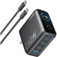 Сетевое зарядное устройство Anker 3C1A LCD B2697 140W 3хUSB-C + USB (+ USB-C Cable) черное