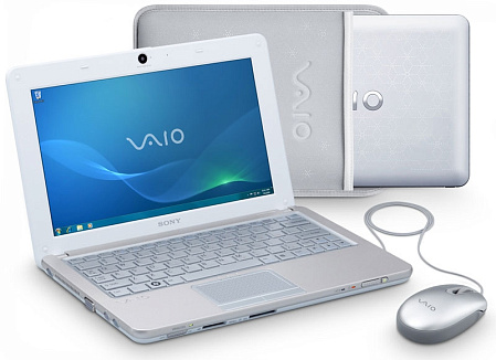 Нетбук Sony VPC-W12Z1R/WZ Atom N280/1G/250/WiFi/BT/cam/10.1"/Win7 Starter/white Christmas Edition