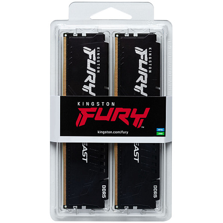 Модуль памяти DIMM 64Gb 2х32Gb DDR5 PC48000 6000MHz Kingston Fury Beast Black EXPO (KF560C36BBEK2-64)