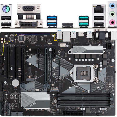 Материнская плата ASUS Prime B360-Plus B360 Socket-1151v2 4xDDR4, 6xSATA3, RAID, 2xM.2, 2xPCI-E16x, 4xUSB3.1, D-Sub, DVI-D, HDMI, Glan, ATX