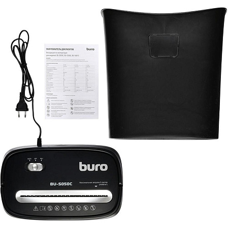 Уничтожитель бумаг Buro Home BU-S050C (секр.P-3)/фрагменты/5лист./13лтр./пл.карты